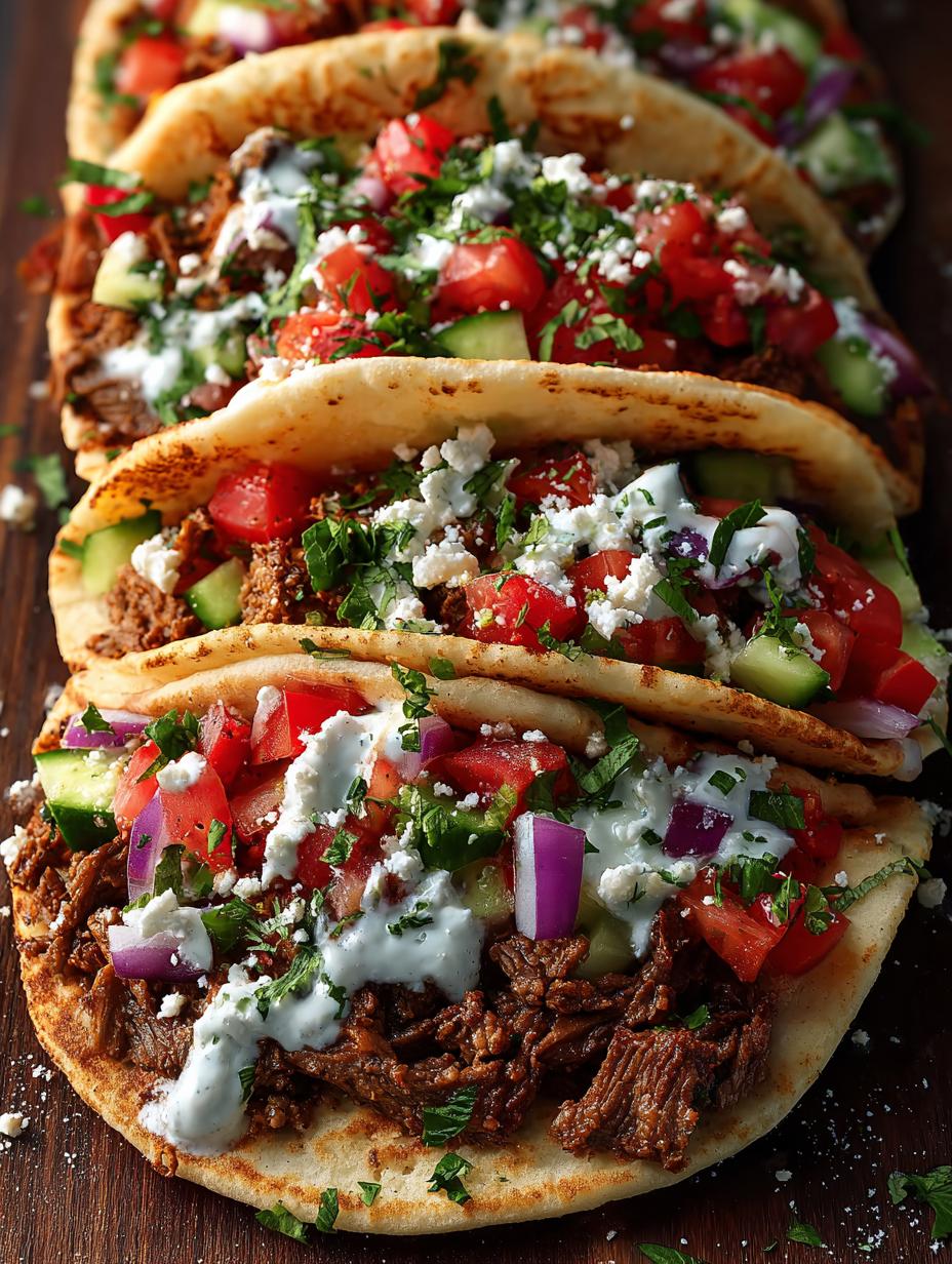 Smashed Gyros Tacos