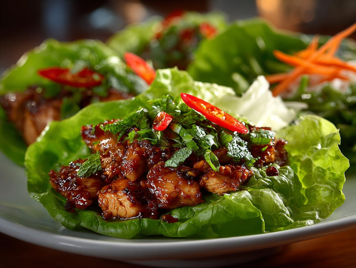 Thai Chicken Lettuce Wraps