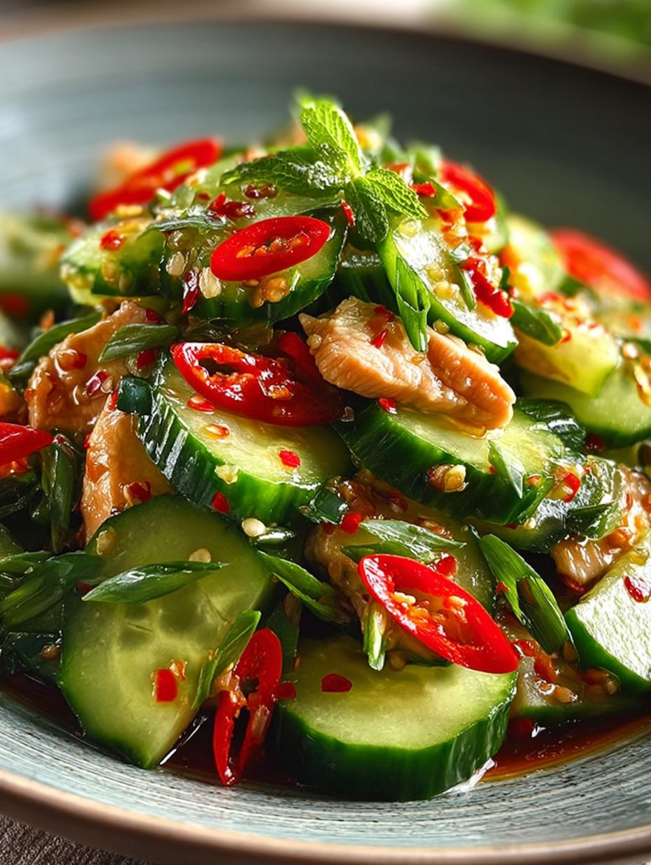 Thai Cucumber Salad: 7 Fresh Ingredients for Bliss 4 Thai Cucumber Salad: 7 Fresh Ingredients for Bliss - Thai Cucumber Salad with - main visual representation