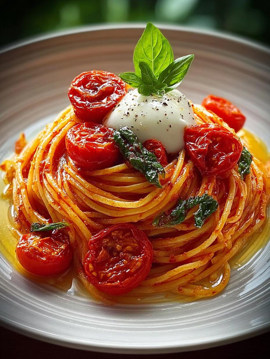 Tomato Basil Spaghetti with 5 Ingredients to Savor - Tomato Basil Spaghetti with - main visual representation