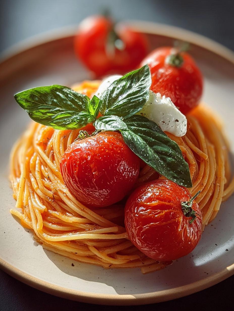 Tomato Basil Spaghetti with 5 Ingredients to Savor - Tomato Basil Spaghetti with - additional detail