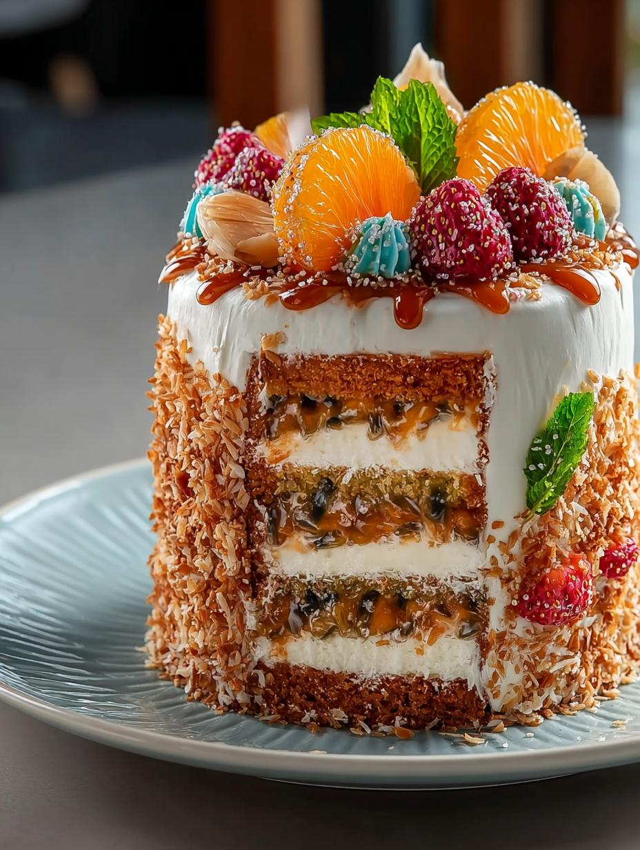 Tropical Cake: 7 Irresistible Layers of Bliss - Tropical Cake - main visual representation