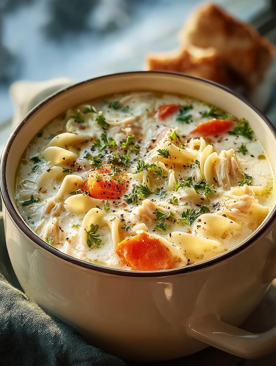 White Chicken Lasagna Soup