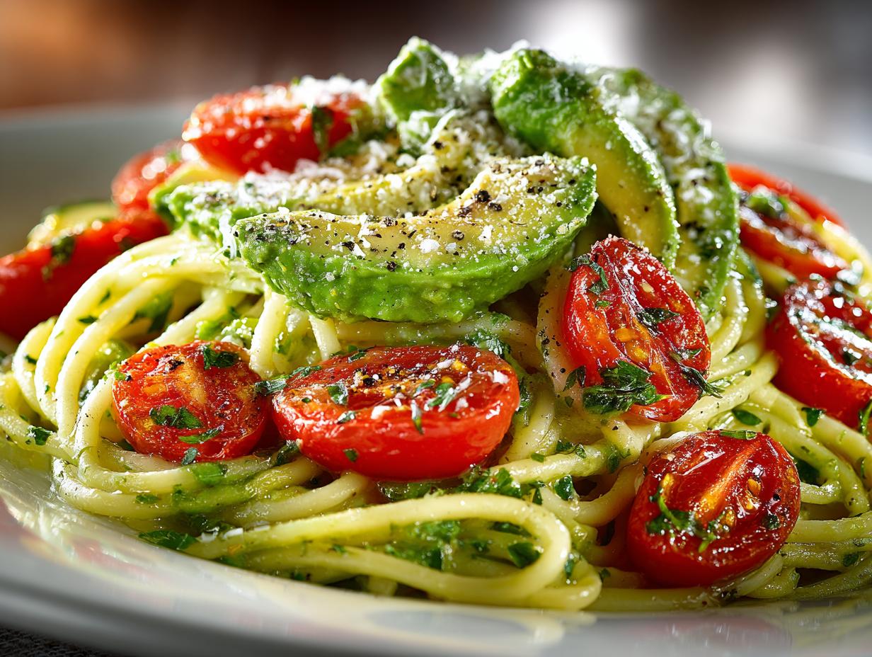 Avocado Tomato Spring Pasta