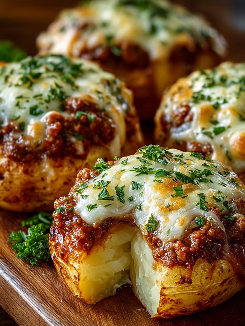 Cheesy Beef Stuffed Potato