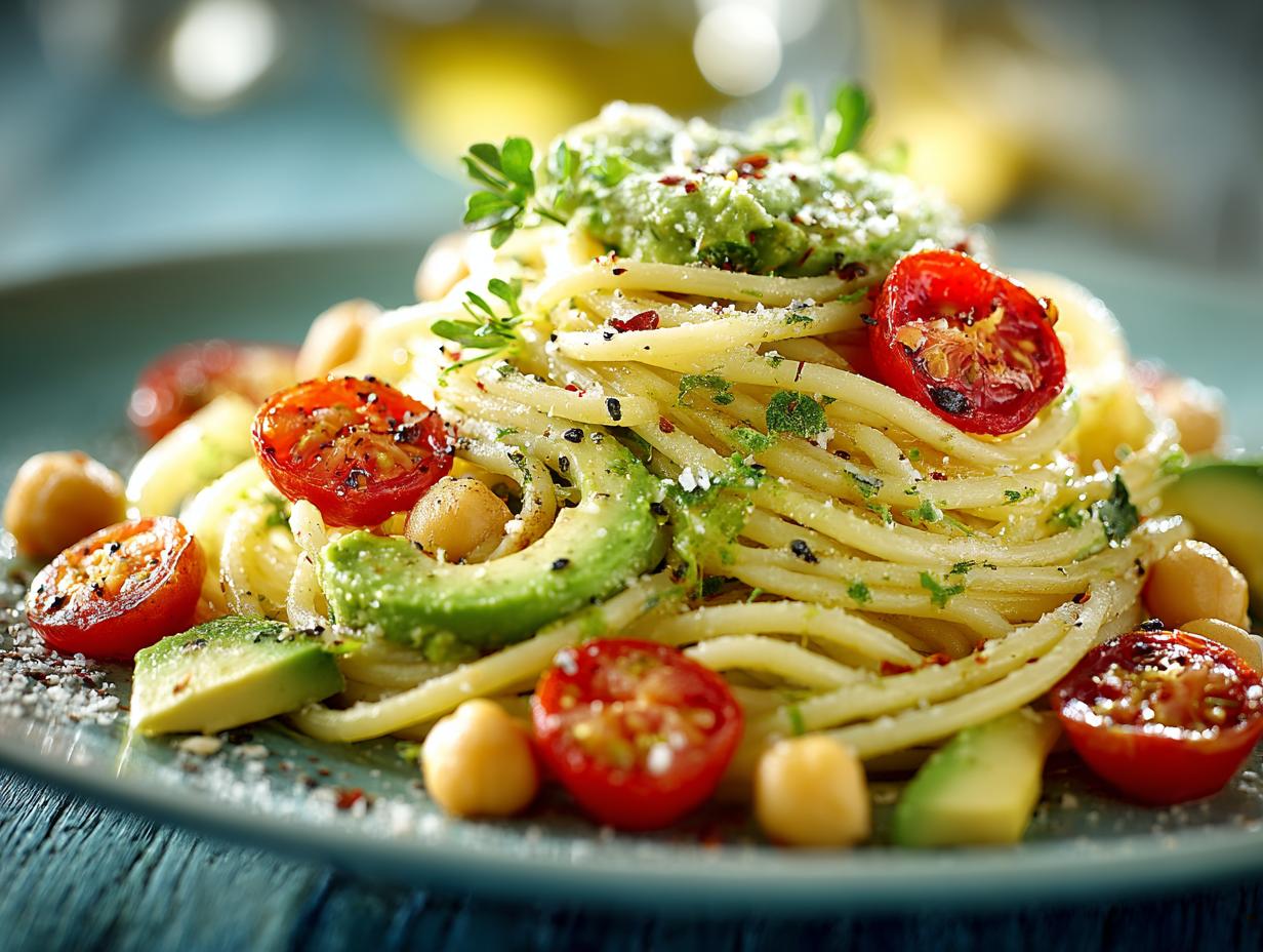 Chickpea Avocado Summer Pasta