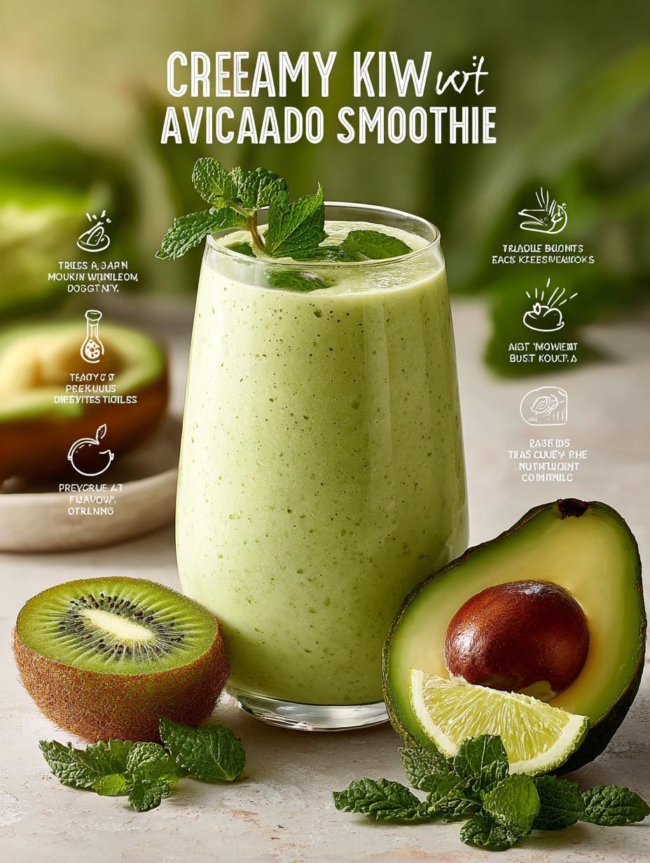 Creamy Kiwi Avocado Smoothie Bliss in 5 Steps - Creamy Kiwi Avocado Smoothie - main visual representation