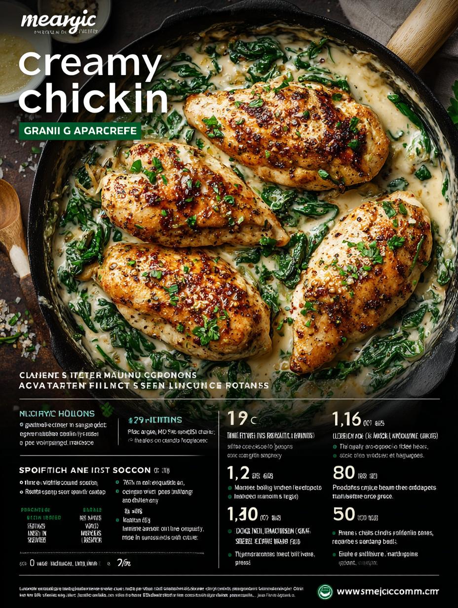 Creamy Spinach Garlic Chicken: 5 Steps to Bliss - Creamy Spinach Garlic Chicken - main visual representation