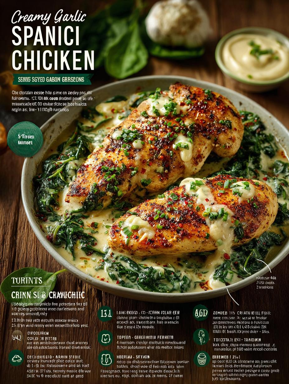 Creamy Spinach Garlic Chicken: 5 Steps to Bliss - Creamy Spinach Garlic Chicken - additional detail
