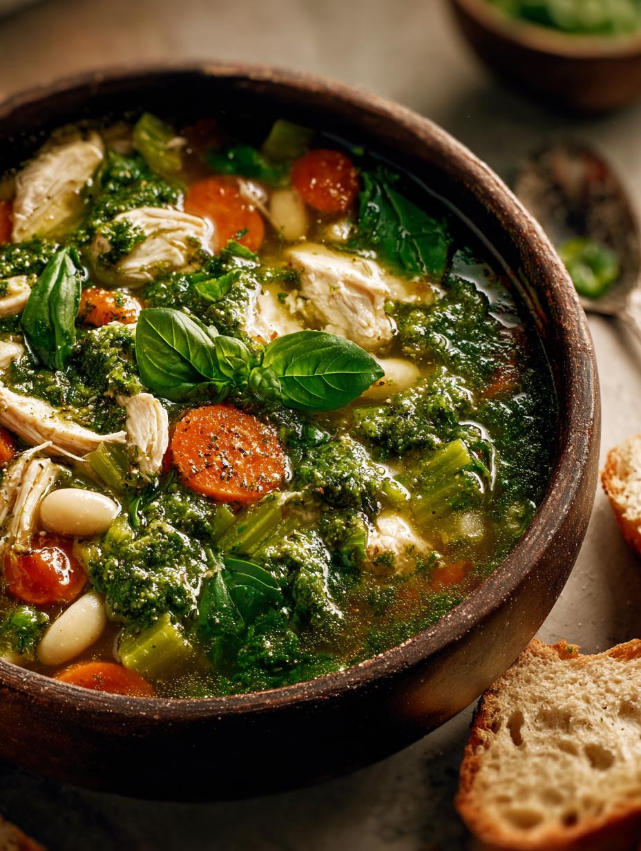 Pesto Chicken Soup: 5 Creamy Comforting Bowls - Pesto Chicken Soup - main visual representation