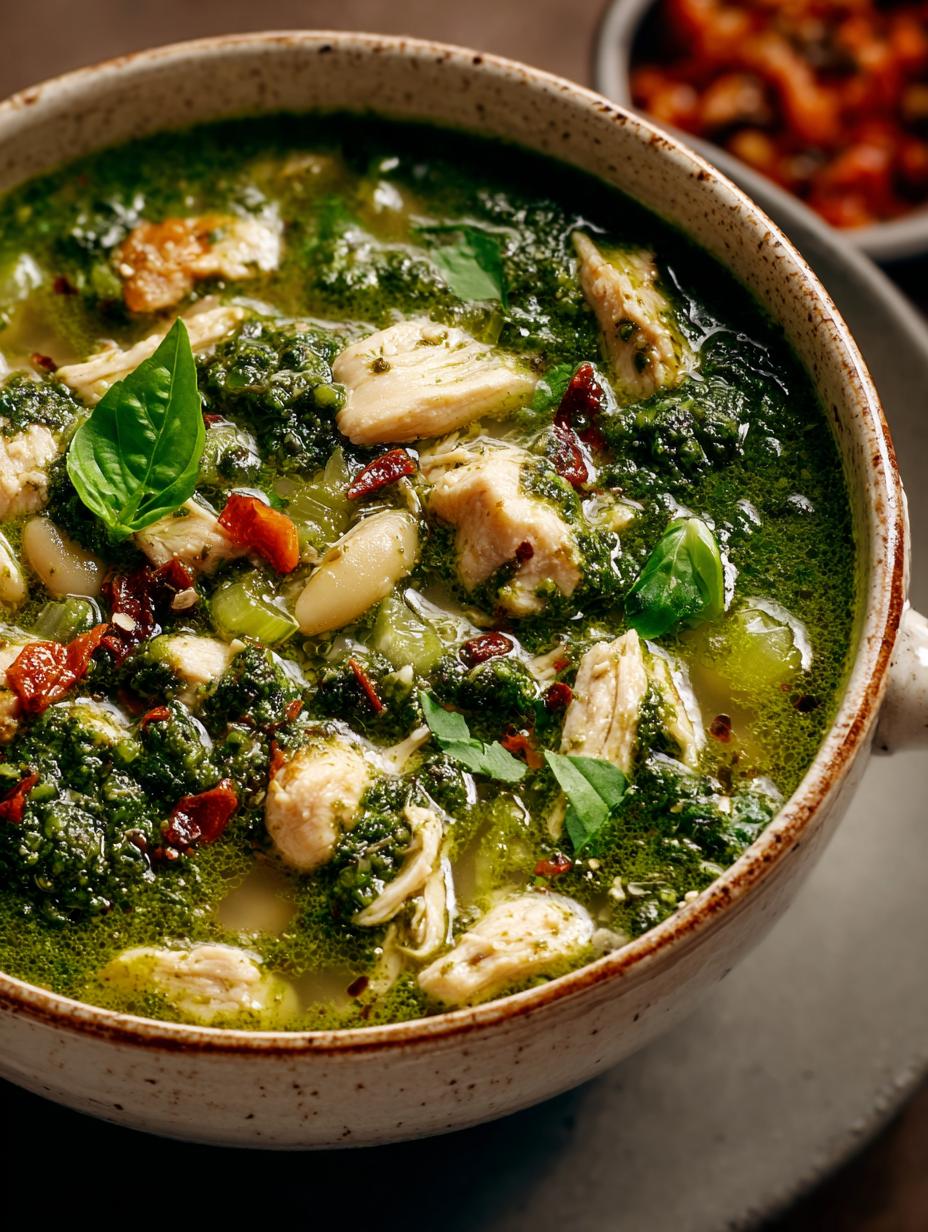 Pesto Chicken Soup
