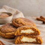 Pumpkin cheesecake cookies with creamy cream cheese filling